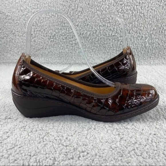 NEW SPRING STEP‎ KART II SHOES Wedge Womens 6.5 us or 37 Croco Embossed Brown - Picture 10 of 16